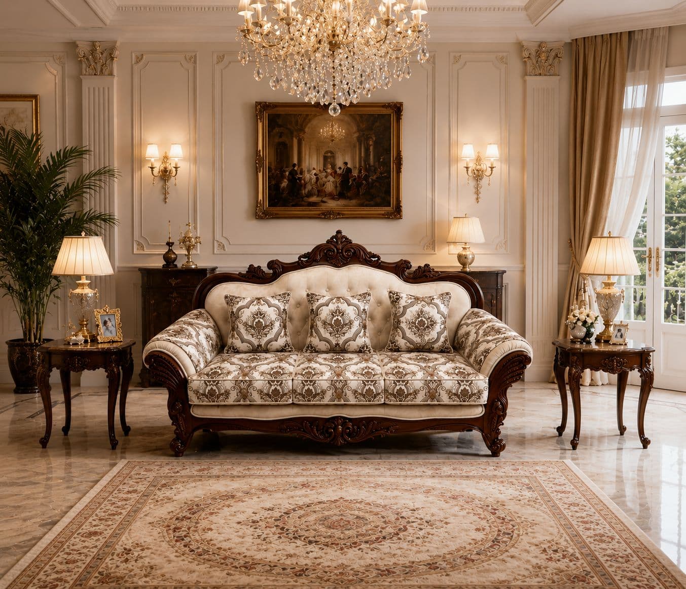 Image 3 for Carving Haritage Sofa Set 3+2+2+CT Seater (OWD)