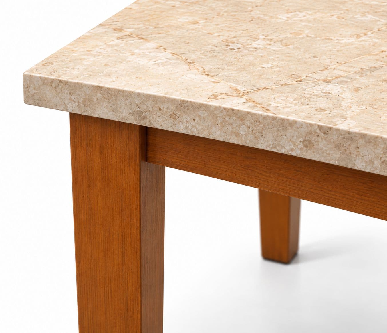 Image 5 for New Model Dining Table 1+4 Seater Marble Top with Rubber Wood and Leather
