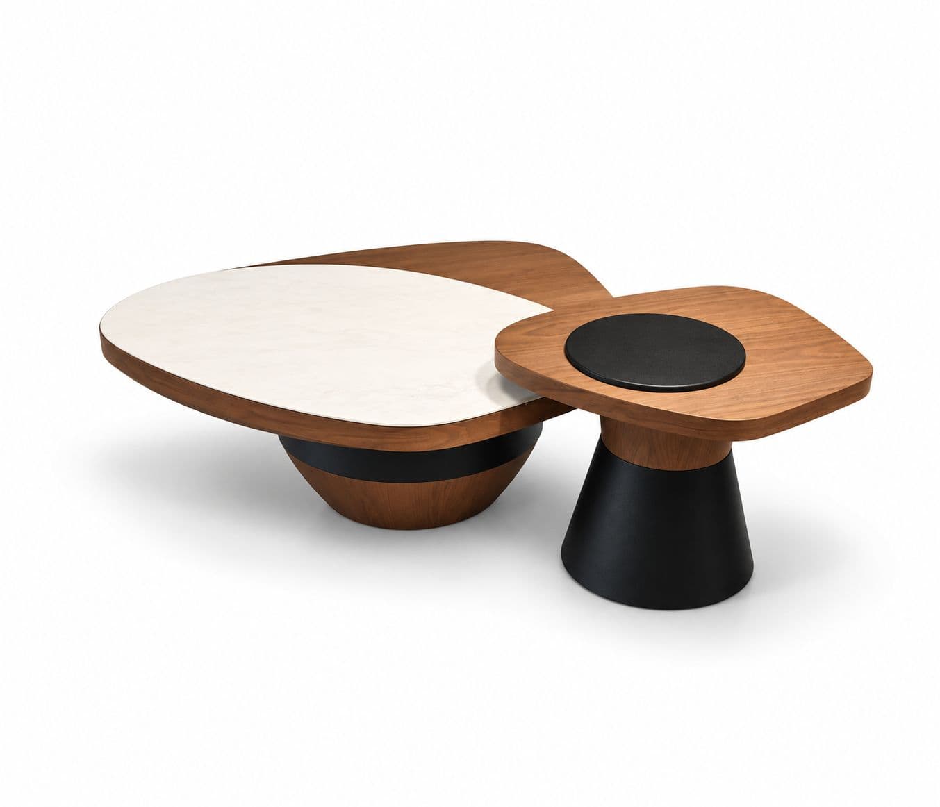 Image 3 for 3043 Center TableWith Marble And Wooden Top With Wooden Base (HYD)