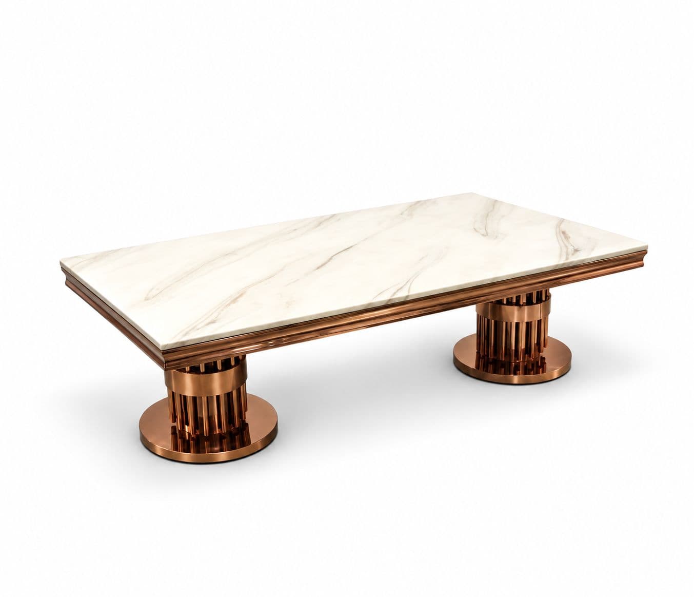 Image 5 for 8116 Center Table With Marble With Rose Gold Metal Base (HYD)