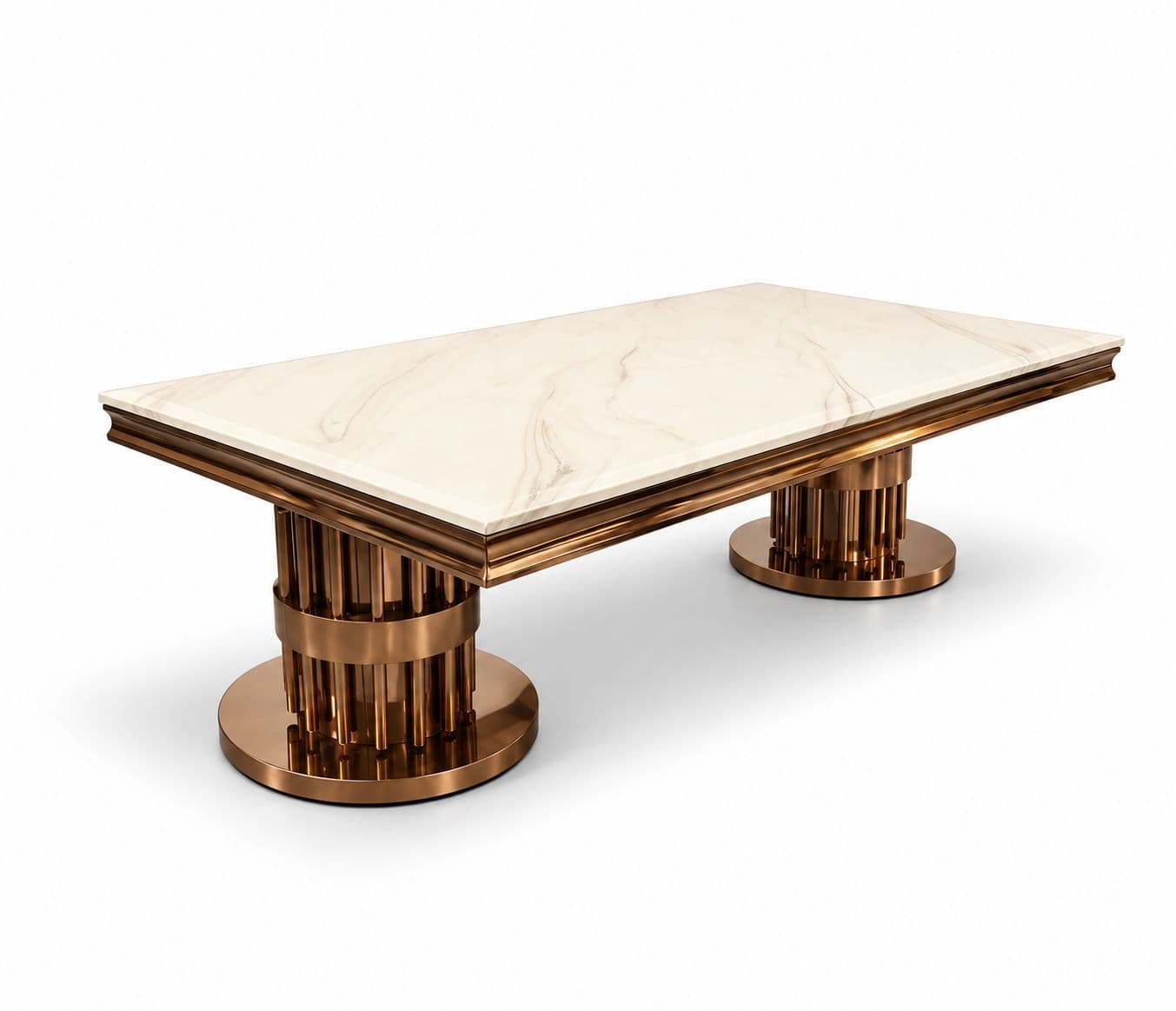 Image 6 for 8116 Center Table With Marble With Rose Gold Metal Base (HYD)