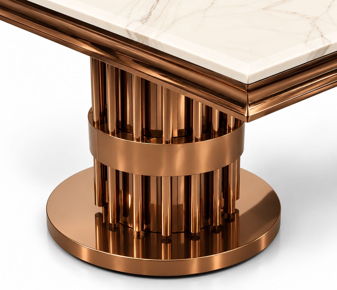 Image 8 for 8116 Center Table With Marble With Rose Gold Metal Base (HYD)