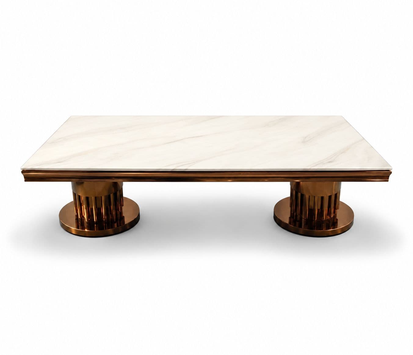 Image 4 for 8116 Center Table With Marble With Rose Gold Metal Base (HYD)