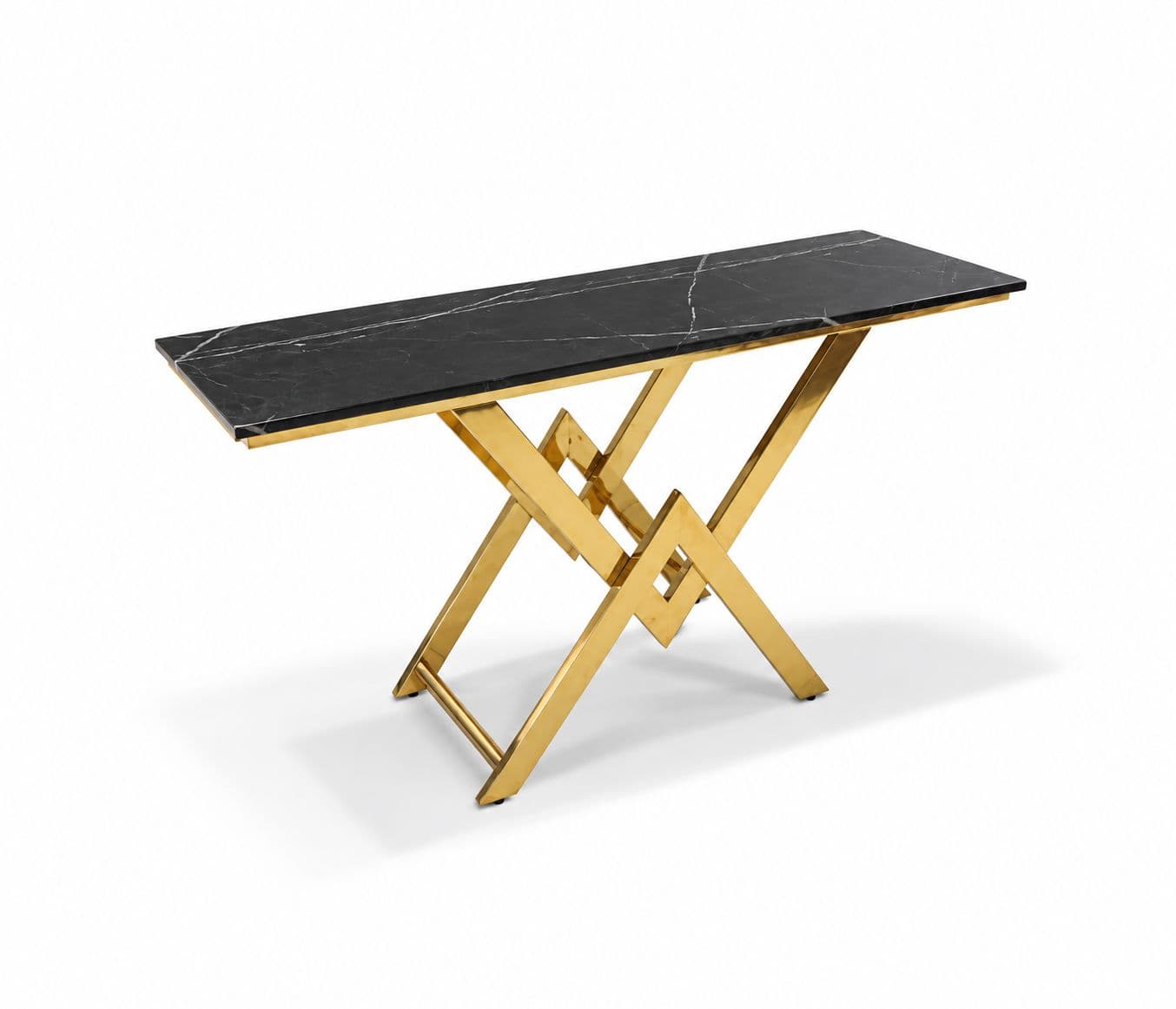 Image 4 for X-87 Console Table Marble Top With PVD Gold Metal Base (HYD OTD)