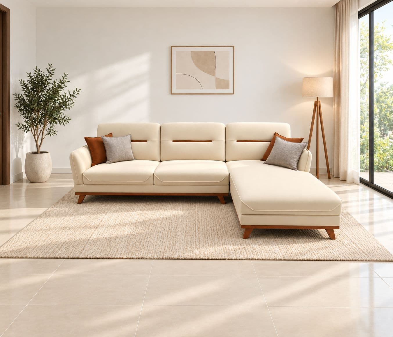 Image 1 for Boxter Sofa 3+L Seater Velvet Suede Fabric (HYD OTD)