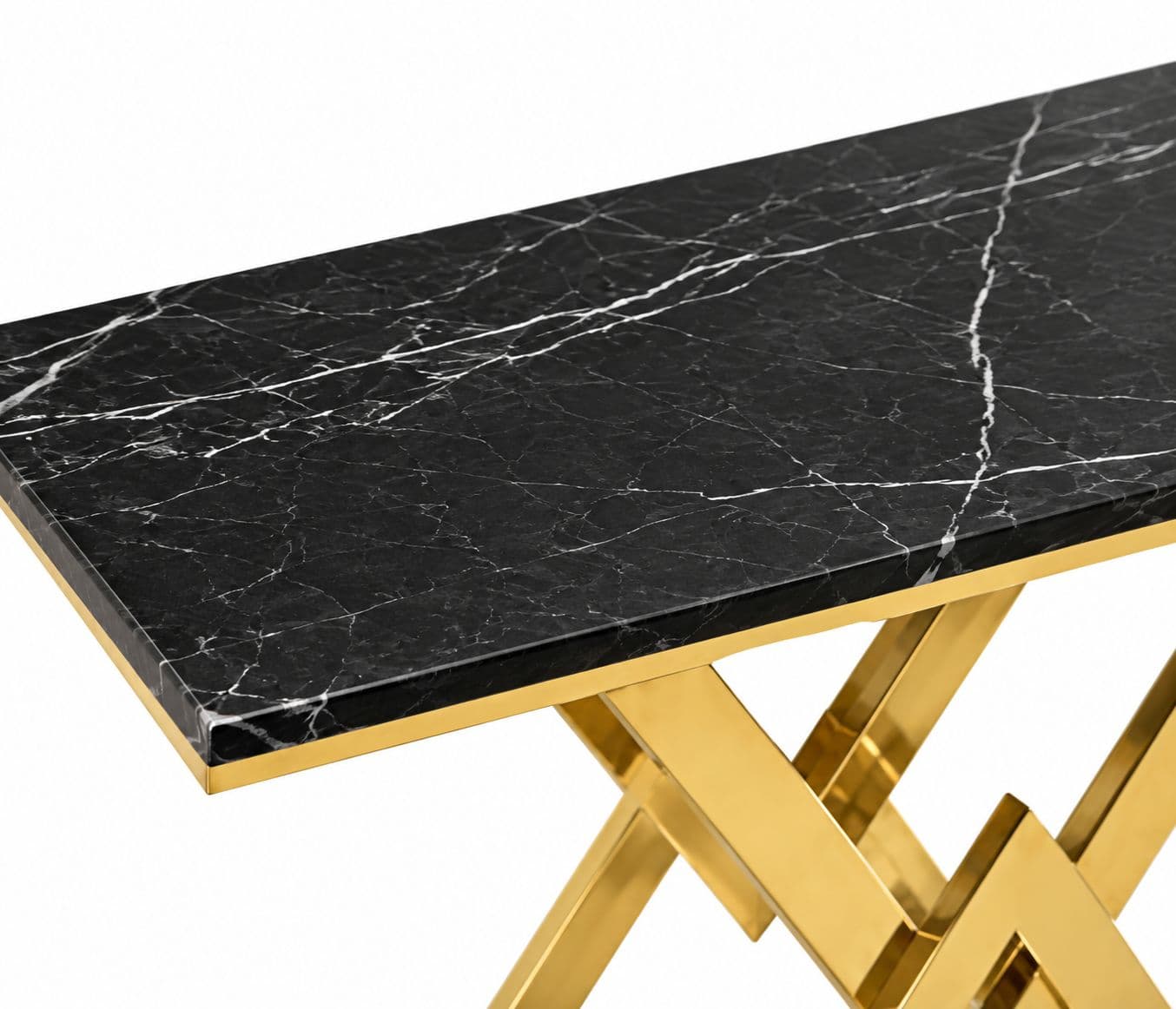 Image 5 for X-87 Console Table Marble Top With PVD Gold Metal Base (HYD OTD)