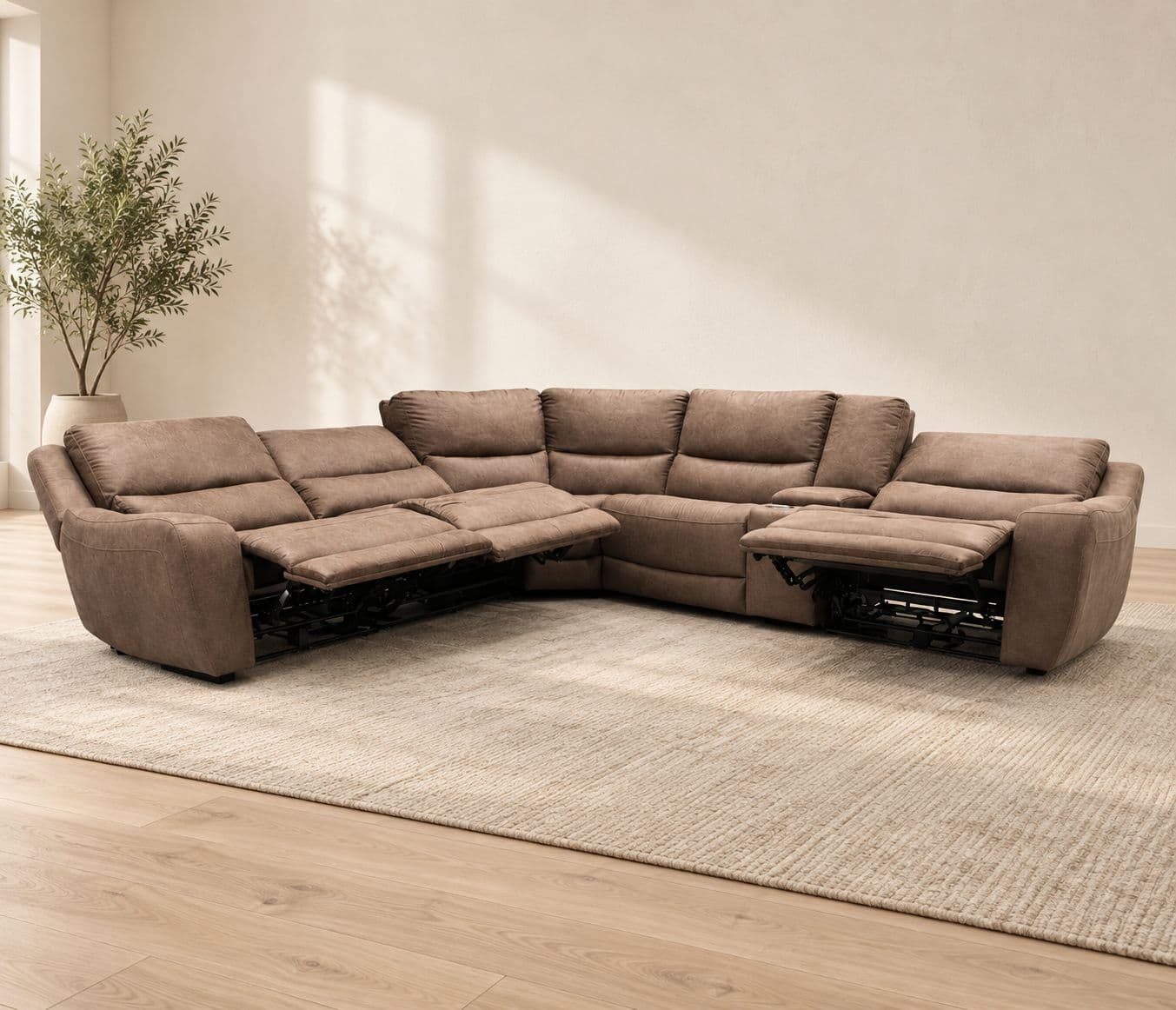 70777 Recliner Console Armless Recliner Corner Suede Fabric (HYD)(KORA)(BS-CP)