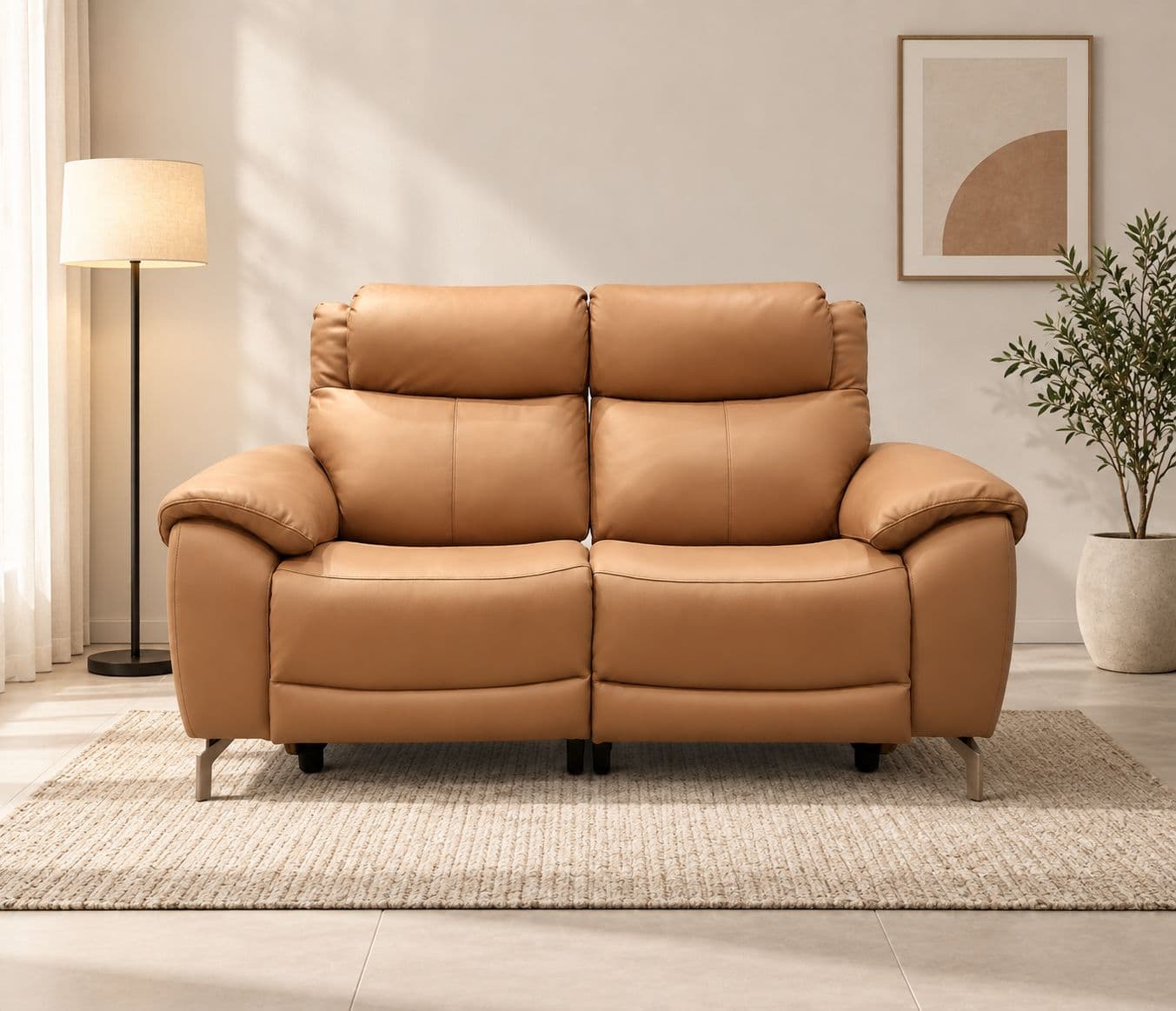 6660 Electric Recliner + Static 2 Electric Pure Leather Body Touch (WH)