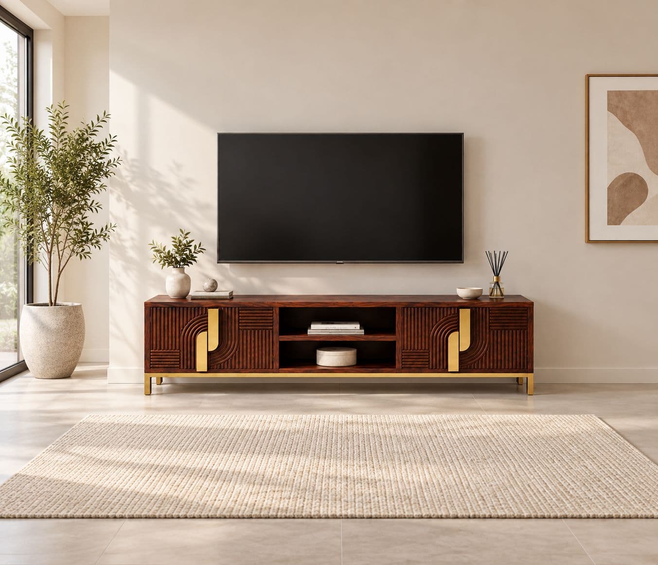 Image 1 for Fluted TV Unit Size 69"x16"x21"H (BSK OTD)