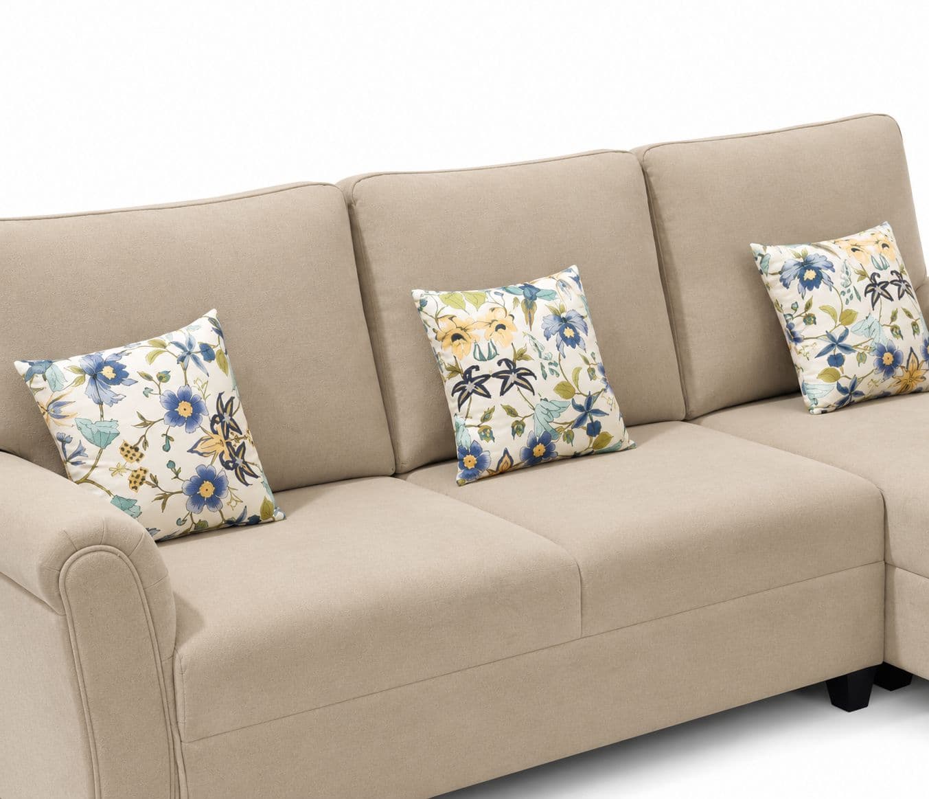 Image 7 for Aldo Sofa 3+Lounger With Cotton Jute Fabric (BTM)