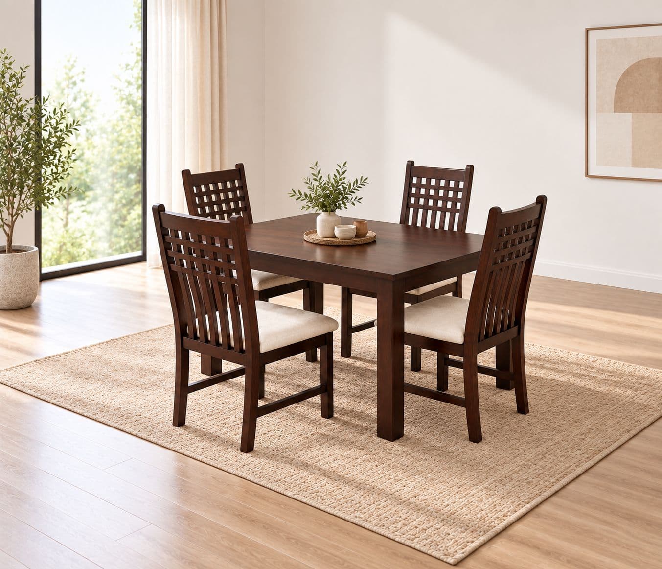 MH Dining Set 1+4 Seater With Suit Chair (BTM)