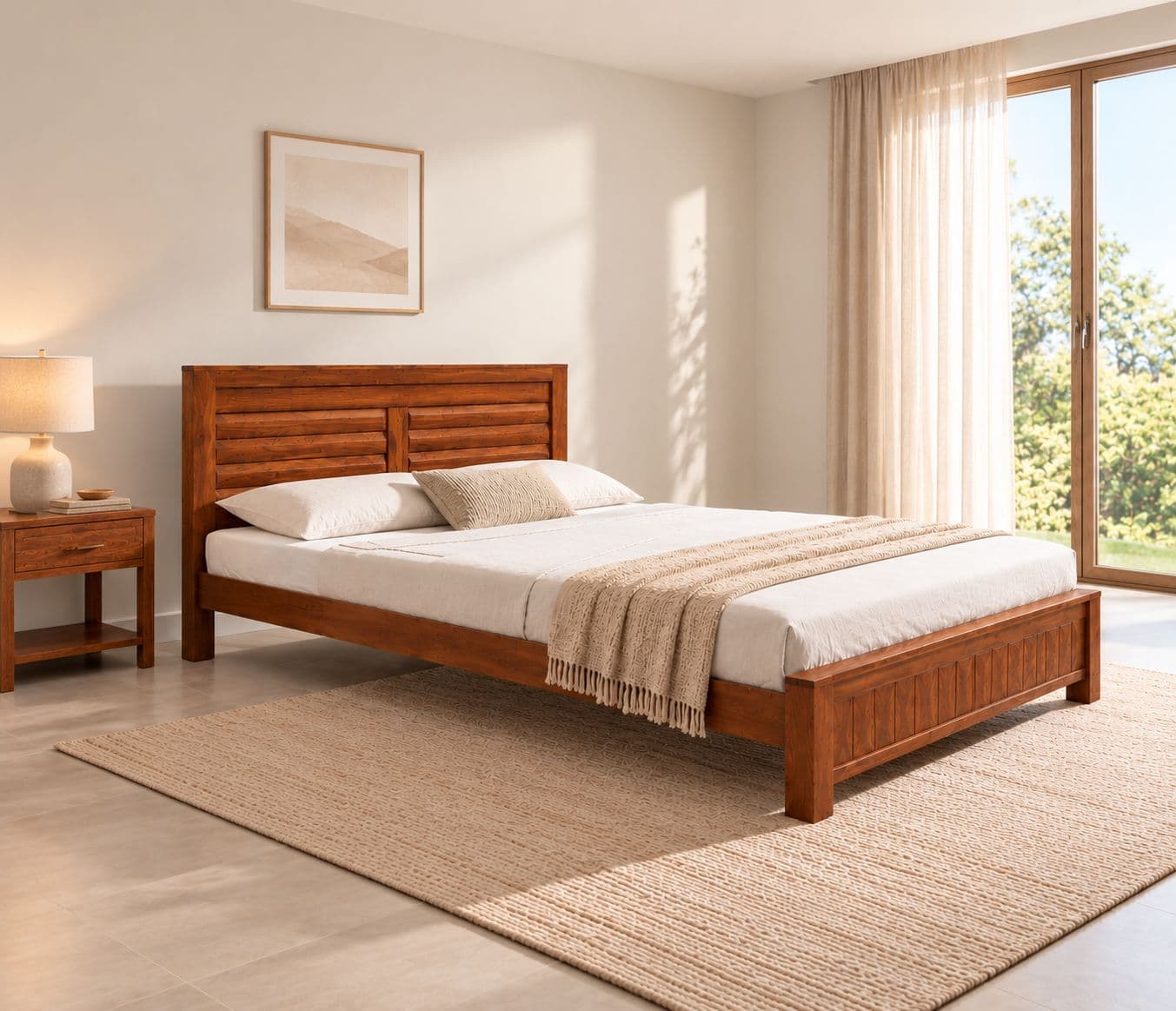 Image 1 for CO 2029 Queen Size 60x78 Without Storage Solid Mahagani (BTM)