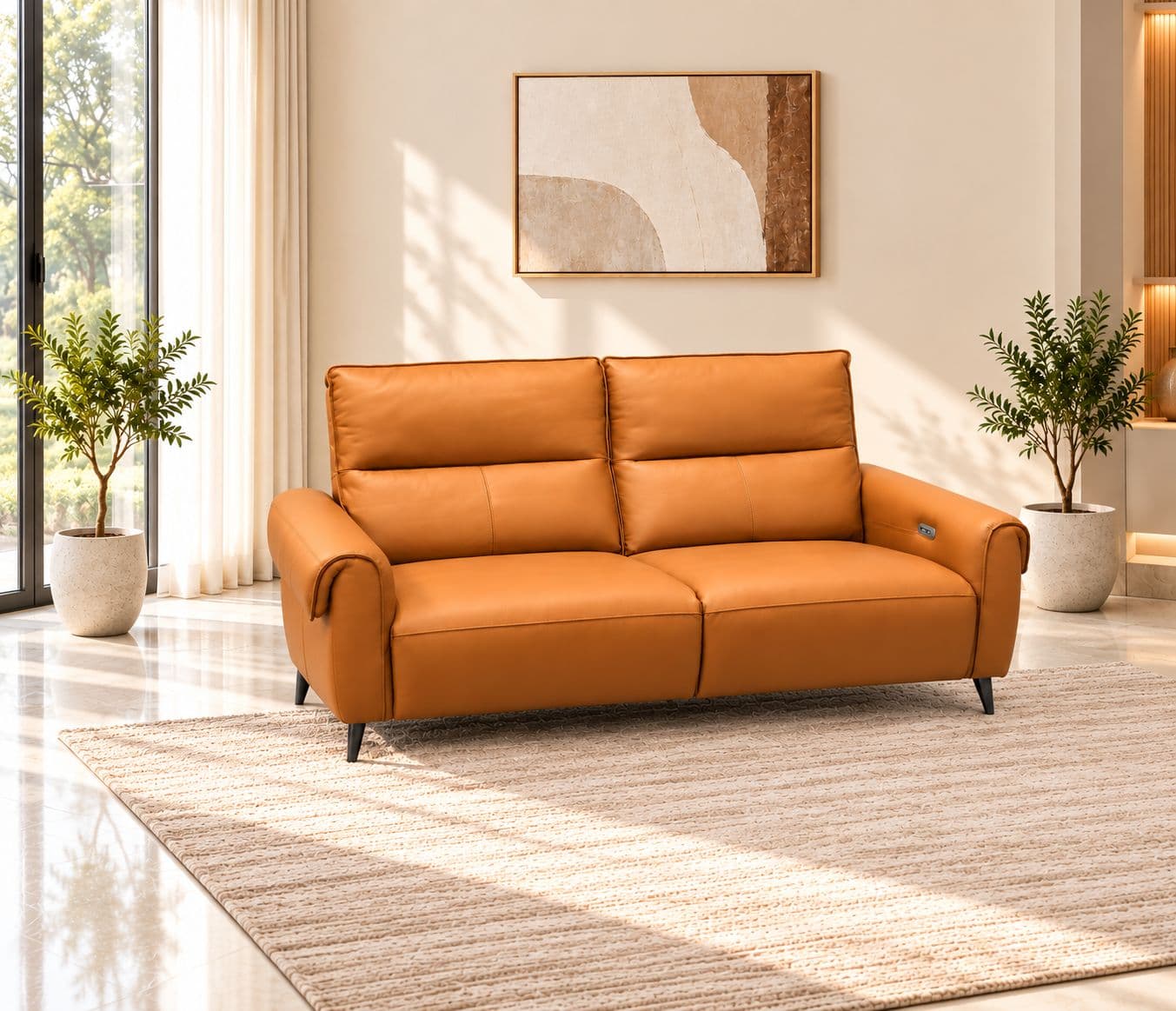 Image 1 for 6695 3+2 Imported Sofa Set Electrical Recliner Seater A7009-70 Tan Colour Leather (HYD)(WH)(BWD)