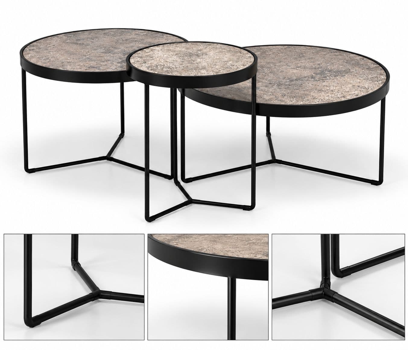 Image 6 for CT 83 Center Table 3 Sets With Metal Base (BTM OTD)