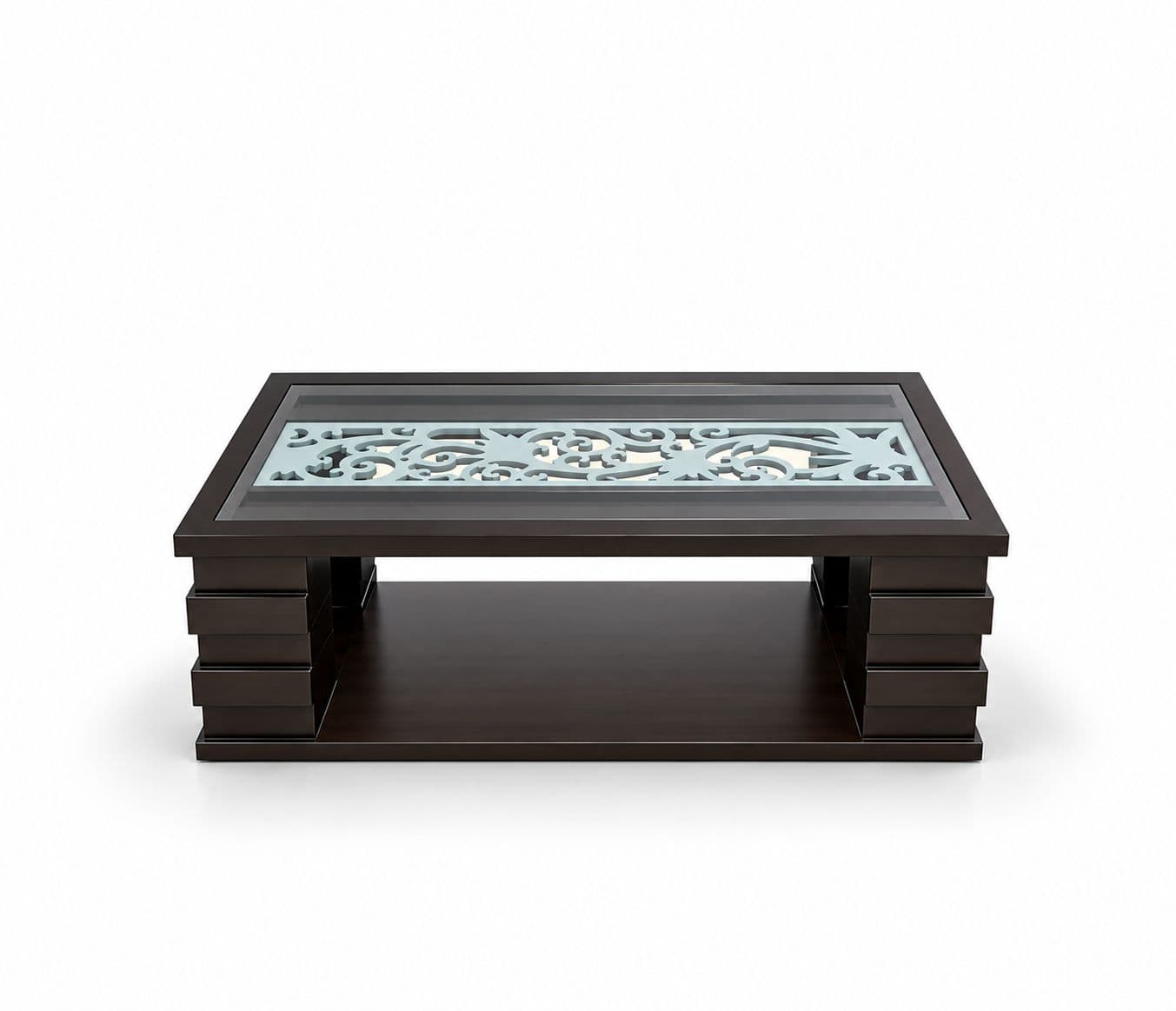 Image 5 for Silver Jalli Center Table With Glass Top (BTM OTD)
