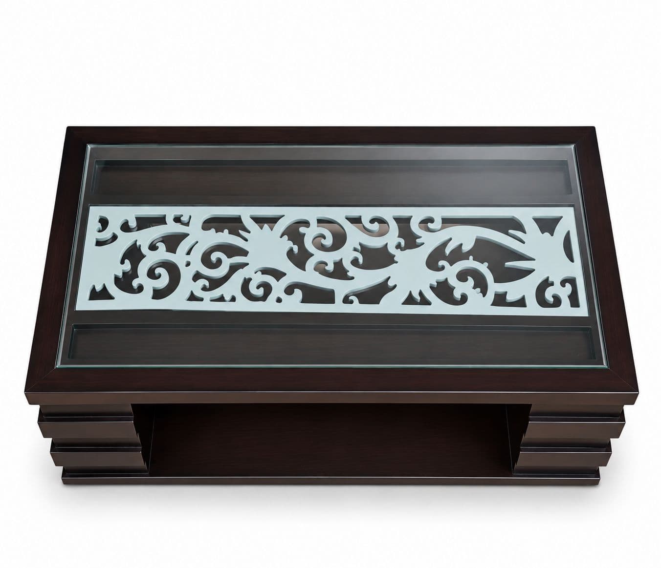 Image 8 for Silver Jalli Center Table With Glass Top (BTM OTD)
