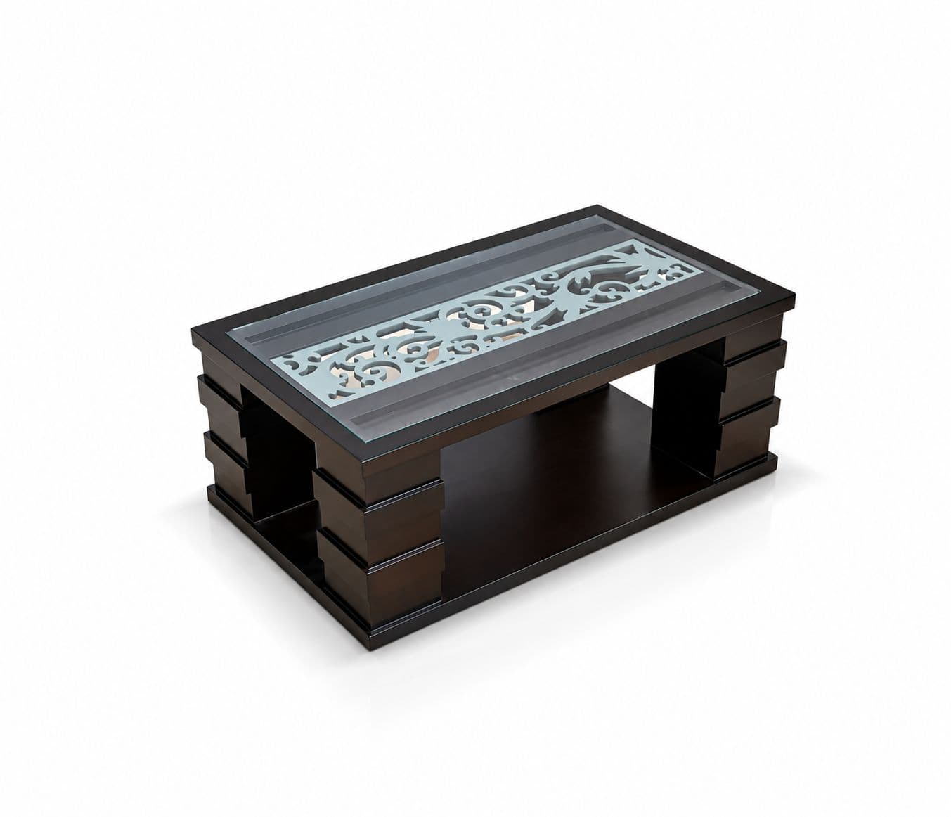 Image 6 for Silver Jalli Center Table With Glass Top (BTM OTD)