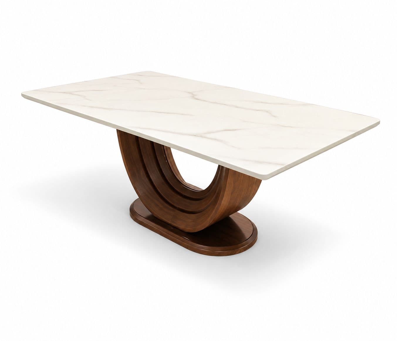 Image 10 for Dining Set 1+6 Seater 1093/3658-2/DC2303 Marble Top With Ash Wood Base With Metal Strip (HYD)