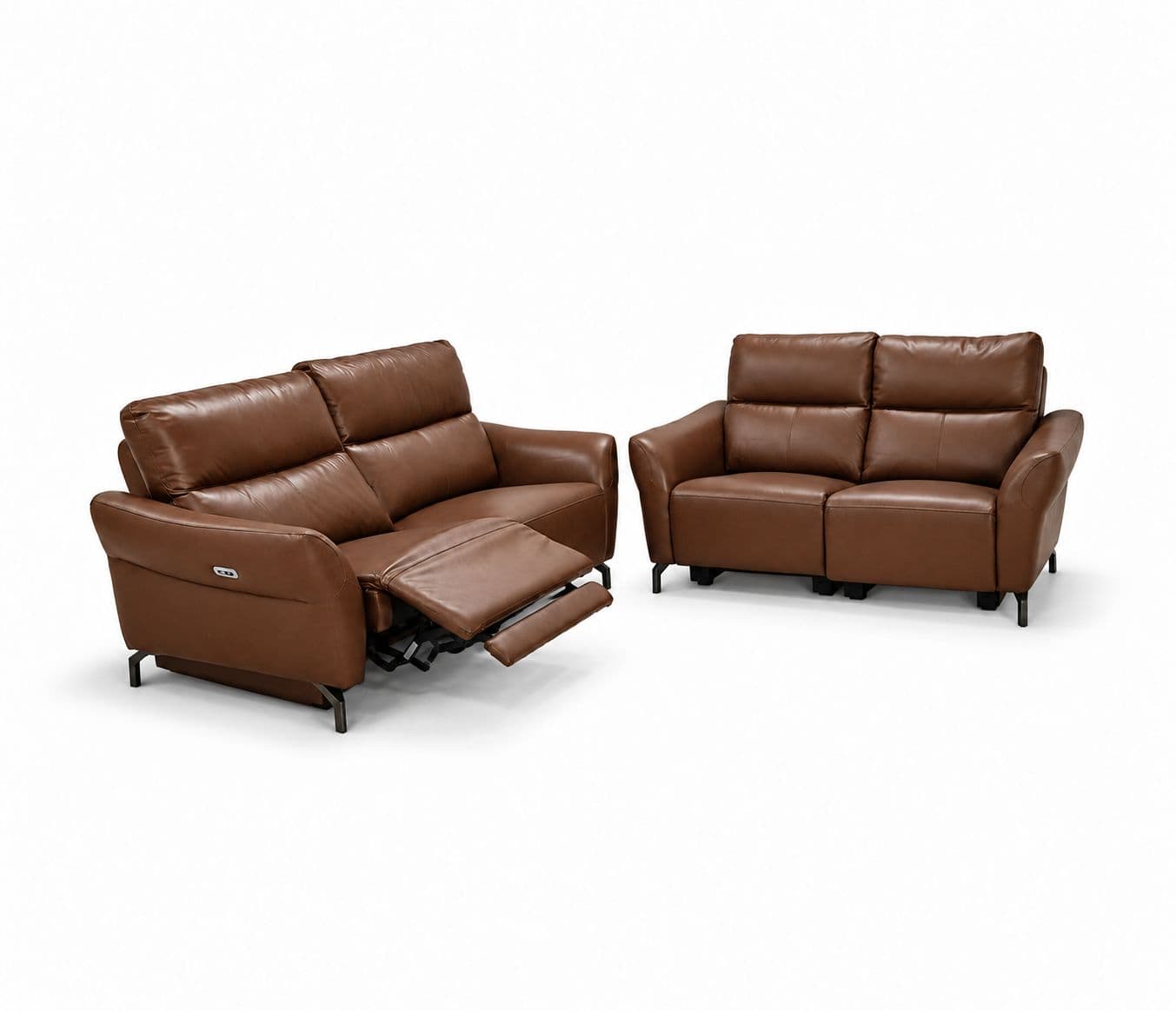Image 5 for 3935- 3+2 Imported Sofa Set Electrical Recliner Seater -E-B1125-65 Brown Half Leather (WH)(HYD)