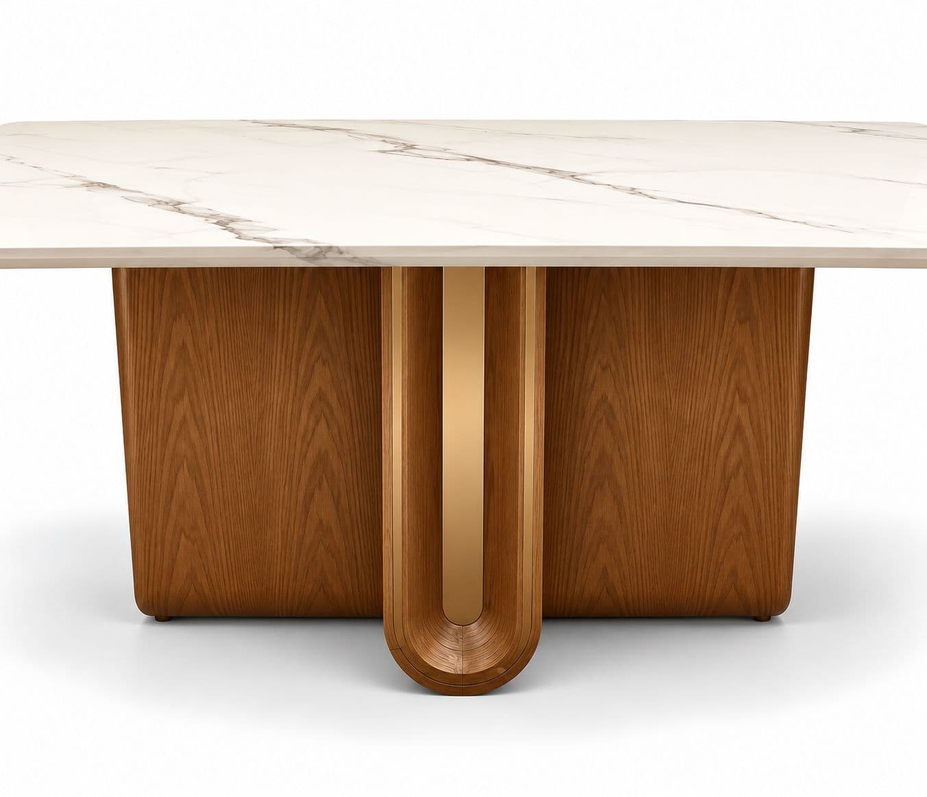 Image 10 for Dining Set 1+6 Seater 1036/SY53-2/ DC 710 Marble Top With Ash Wood Base With Metal Strip (HYD)