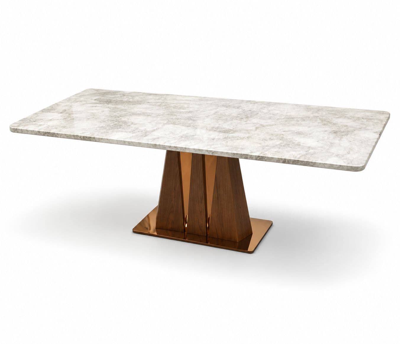 Image 12 for Dining Set 1+6 Seater H22/134-3/DC2305 Marble Top With Ash Wood Base With Metal Strip (HYD)