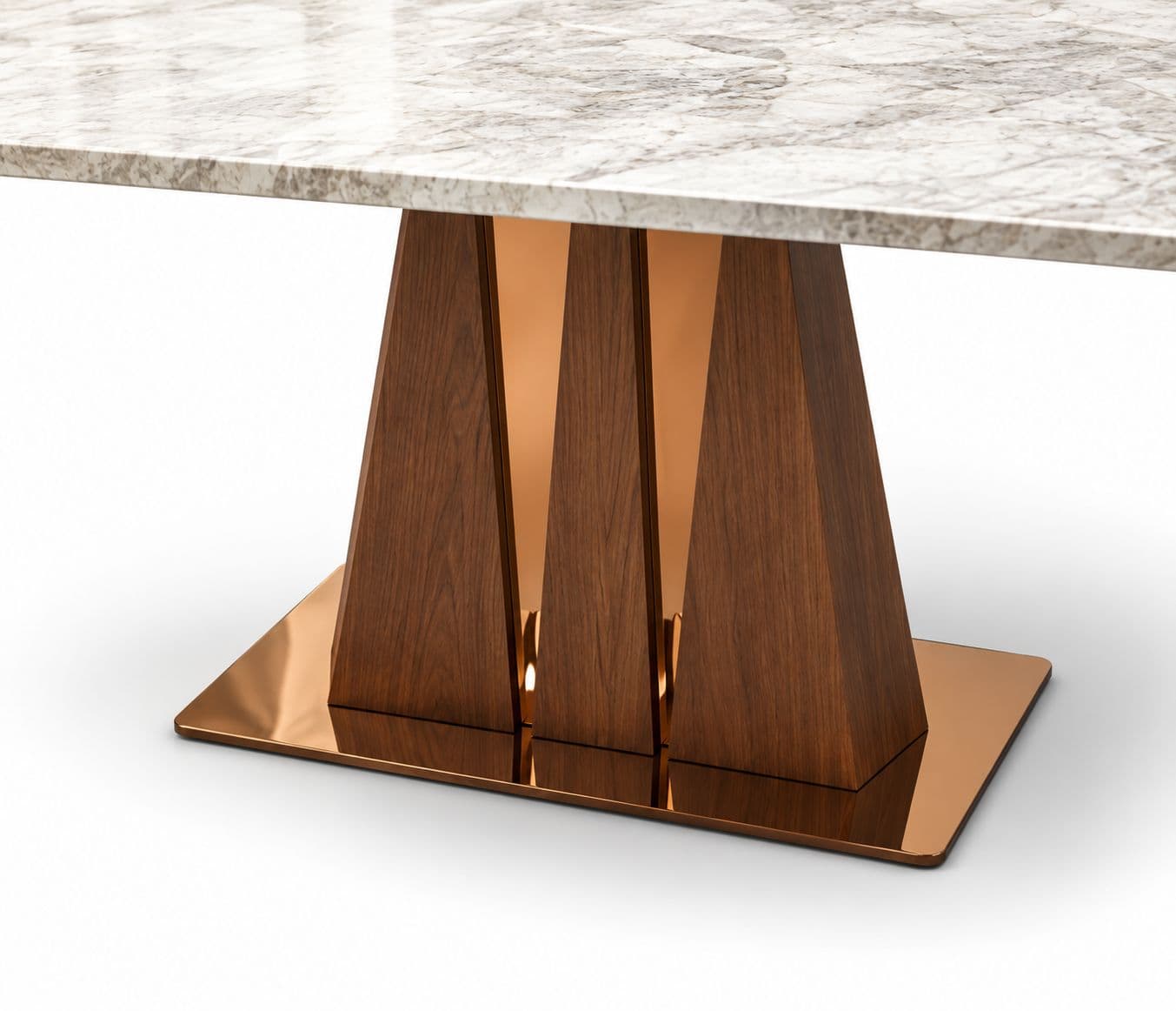 Image 10 for Dining Set 1+6 Seater H22/134-3/DC2305 Marble Top With Ash Wood Base With Metal Strip (HYD)