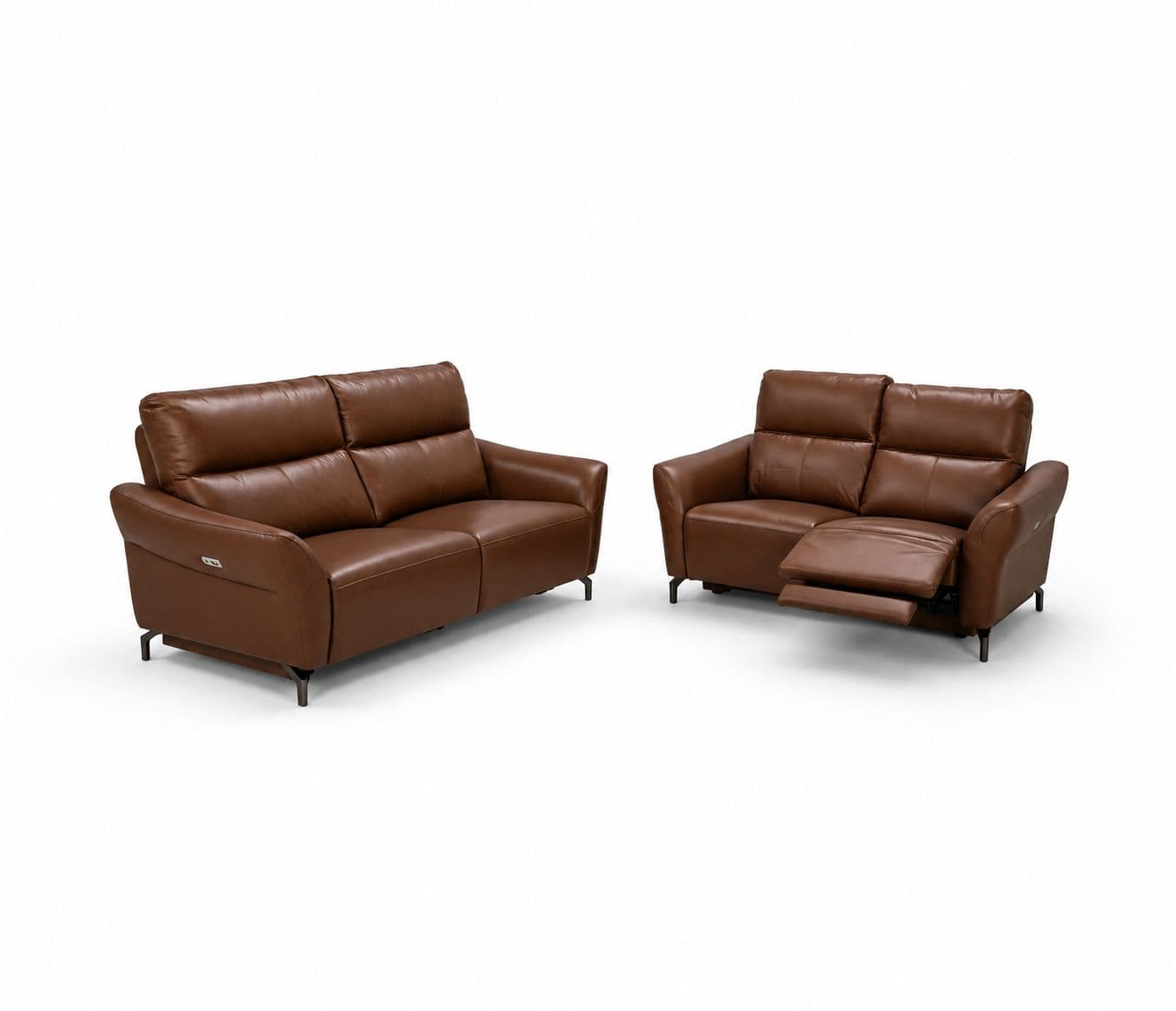 Image 7 for 3935- 3+2 Imported Sofa Set Electrical Recliner Seater -E-B1125-65 Brown Half Leather (WH)(HYD)