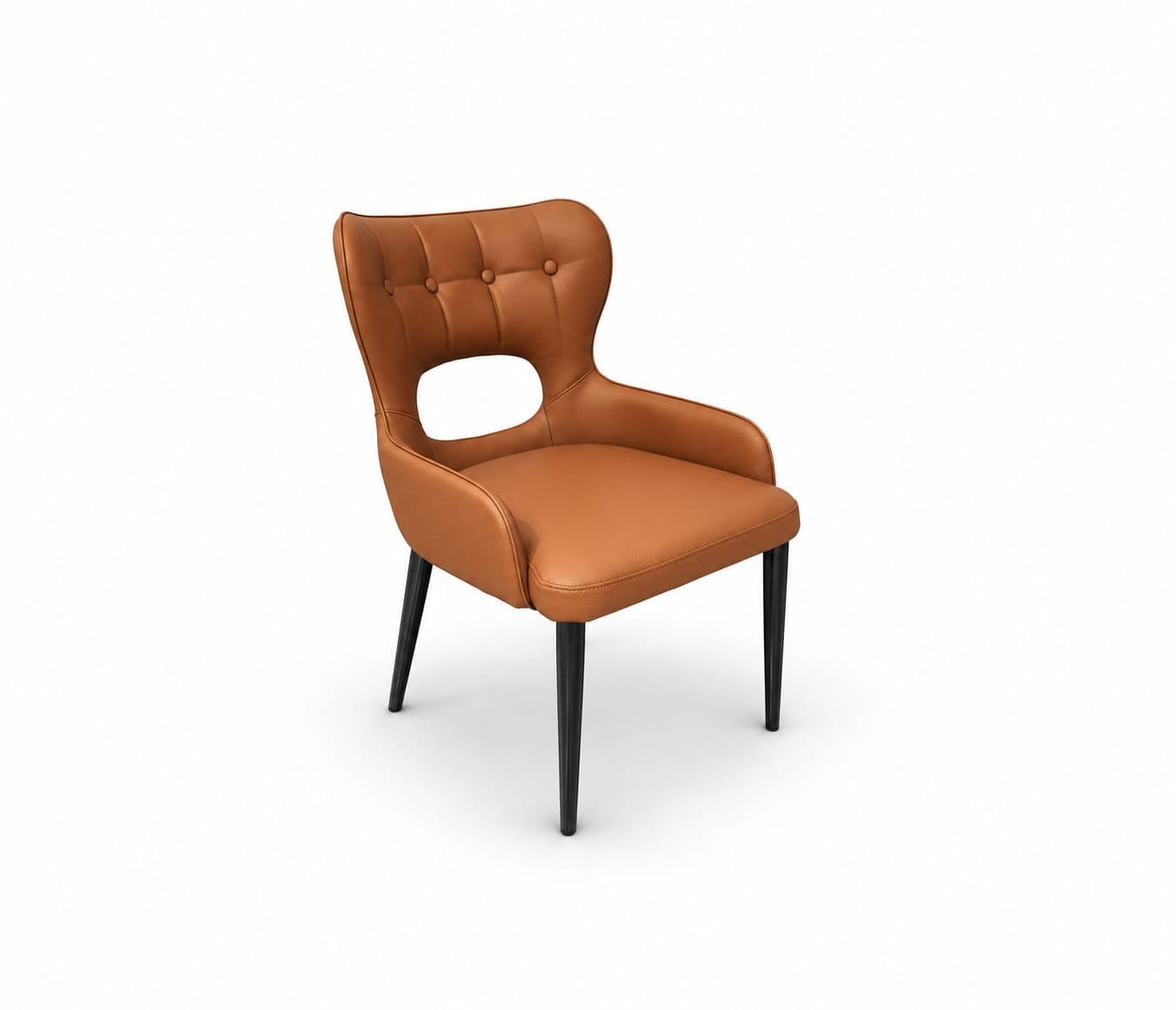Image 3 for 131 Orange Dining Chair Single Seater Cat Paw Leather Carbon Steel Frame (WH)