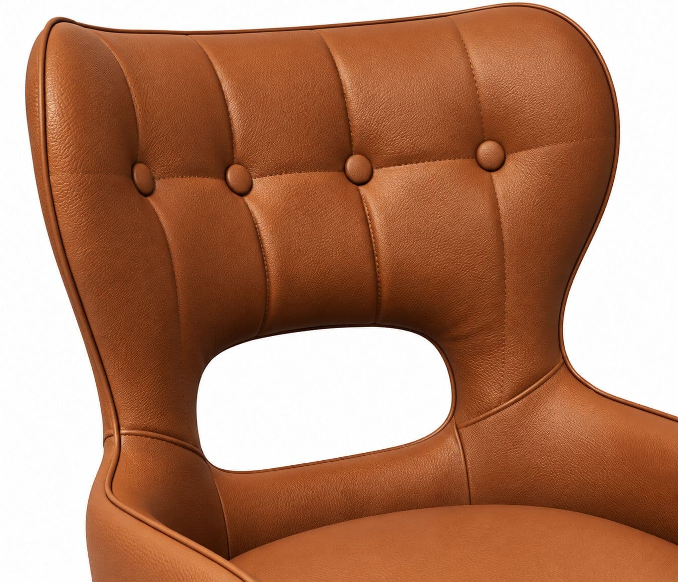 Image 2 for 131 Orange Dining Chair Single Seater Cat Paw Leather Carbon Steel Frame (WH)