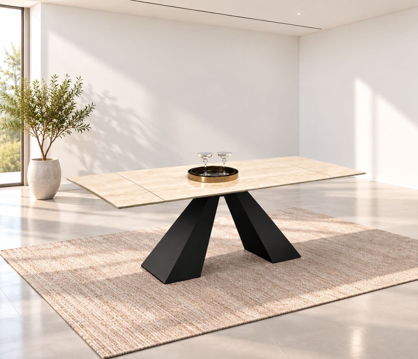 Image 1 for 1901 Dining Table Marble Top (WH)