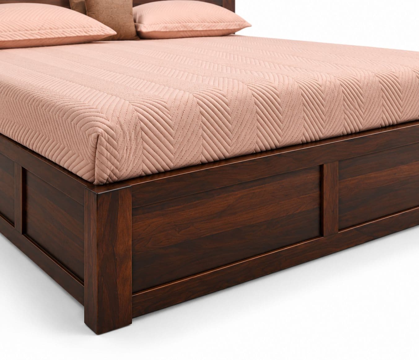 Image 6 for Rajwada Basic Hydraulic Storage Bed With Sheesham Wood (KORA)