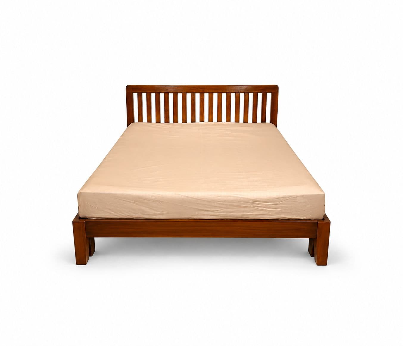 Image 3 for Strip Cot Queen Size L- 78" W60" H38" Without Storage With Assam Teak And Ply (BSK OTD)