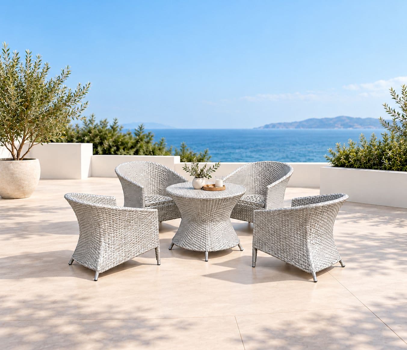 Image 1 for ODR-07 (WICKER) 1+4 Chairs With Center Table And Without Cushion (RCH SW) (OWD)
