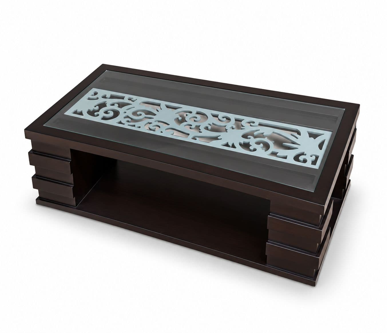 Image 7 for Silver Jalli Center Table With Glass Top (BTM OTD)