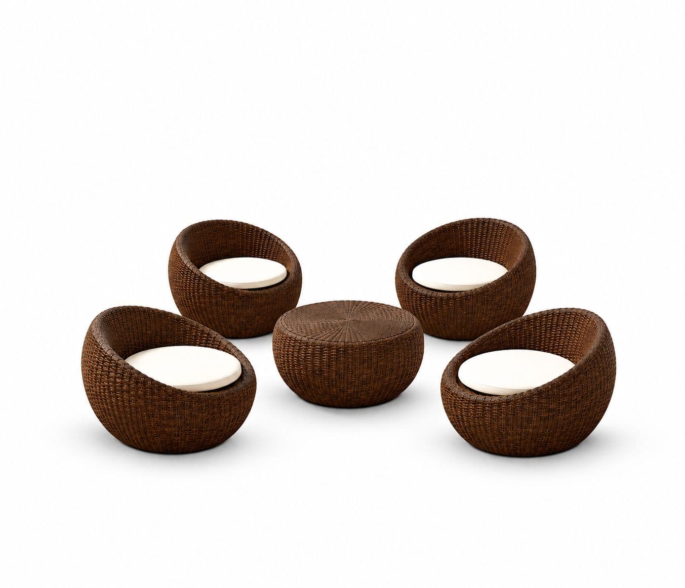 Image 2 for ODR-06 (Wicker) 1+4 Chairs And With Black Cushion Seat (RCH SW) (OWD)