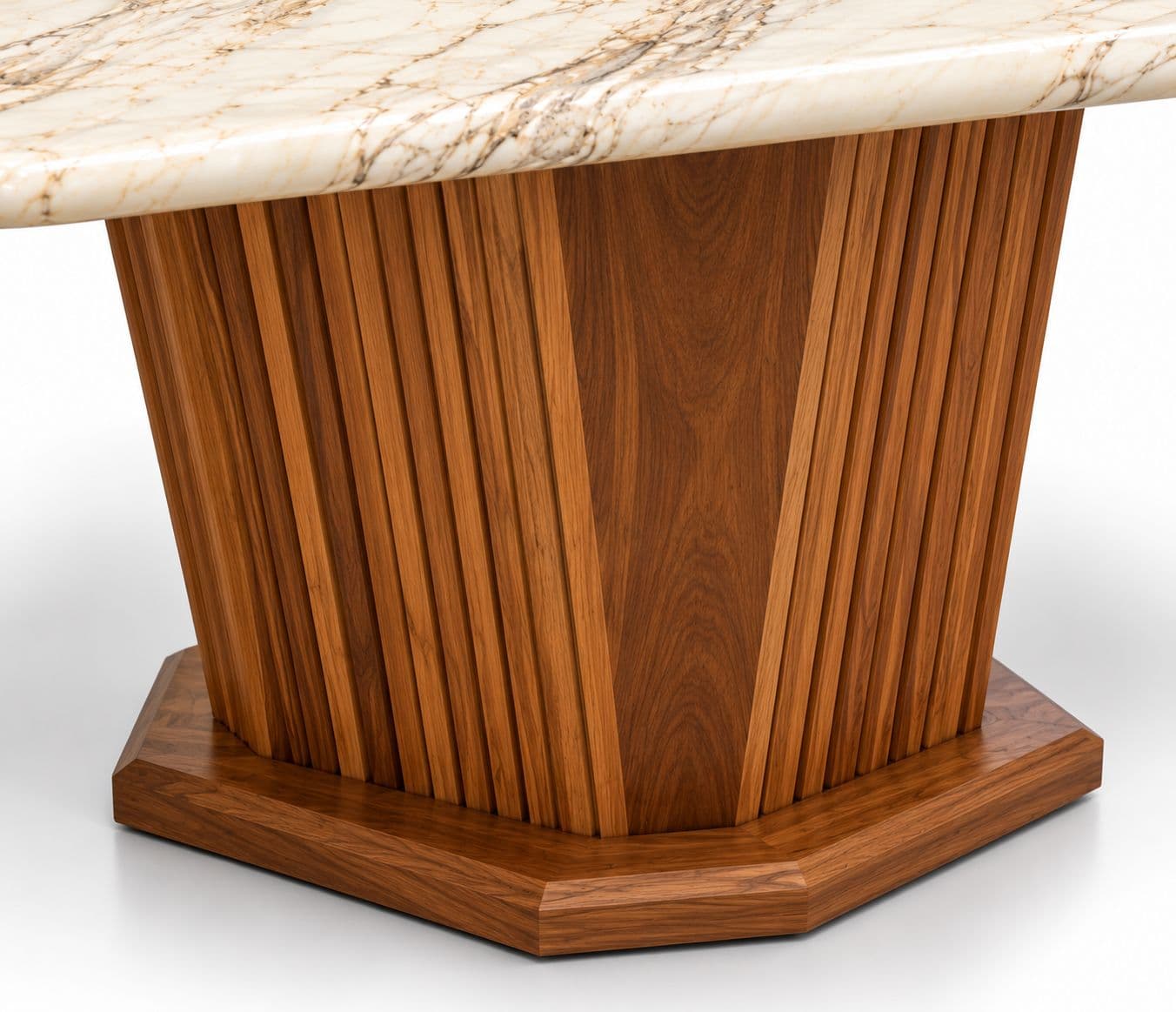 Image 12 for Dining Set 1+6 Seater With Vikas Marble 66x36 Top Ash Wood Base 40 / DC 369 / (WF)