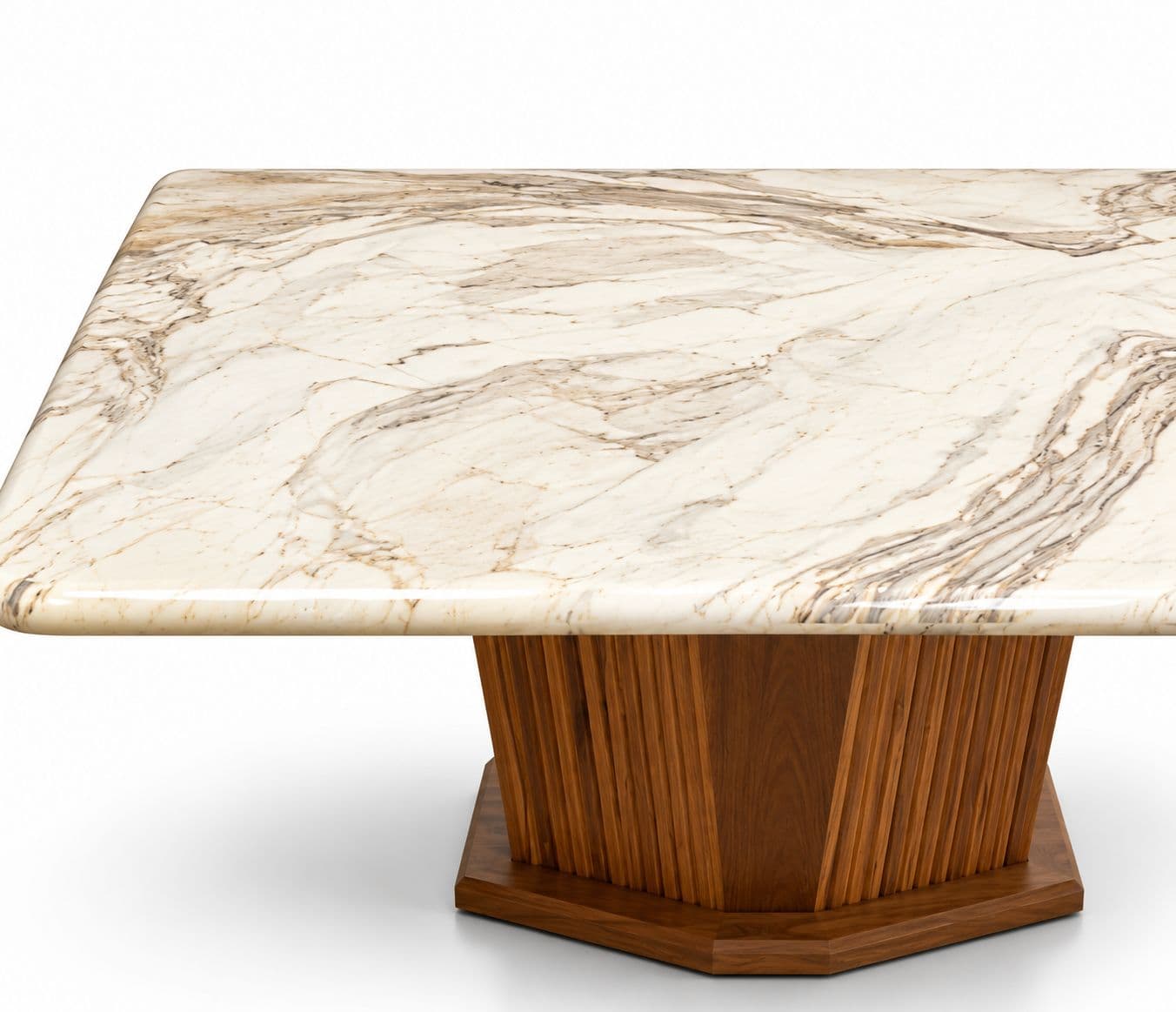 Image 10 for Dining Set 1+6 Seater With Vikas Marble 66x36 Top Ash Wood Base 40 / DC 369 / (WF)