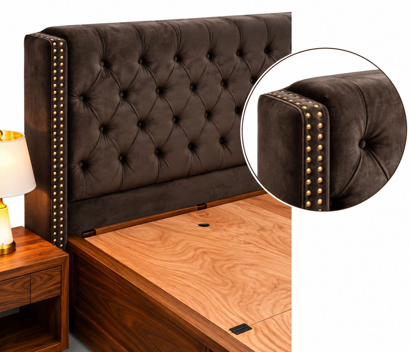 Image 8 for Imperium Sienna King Size 78x72 With Box Storage Teak wood (WF)