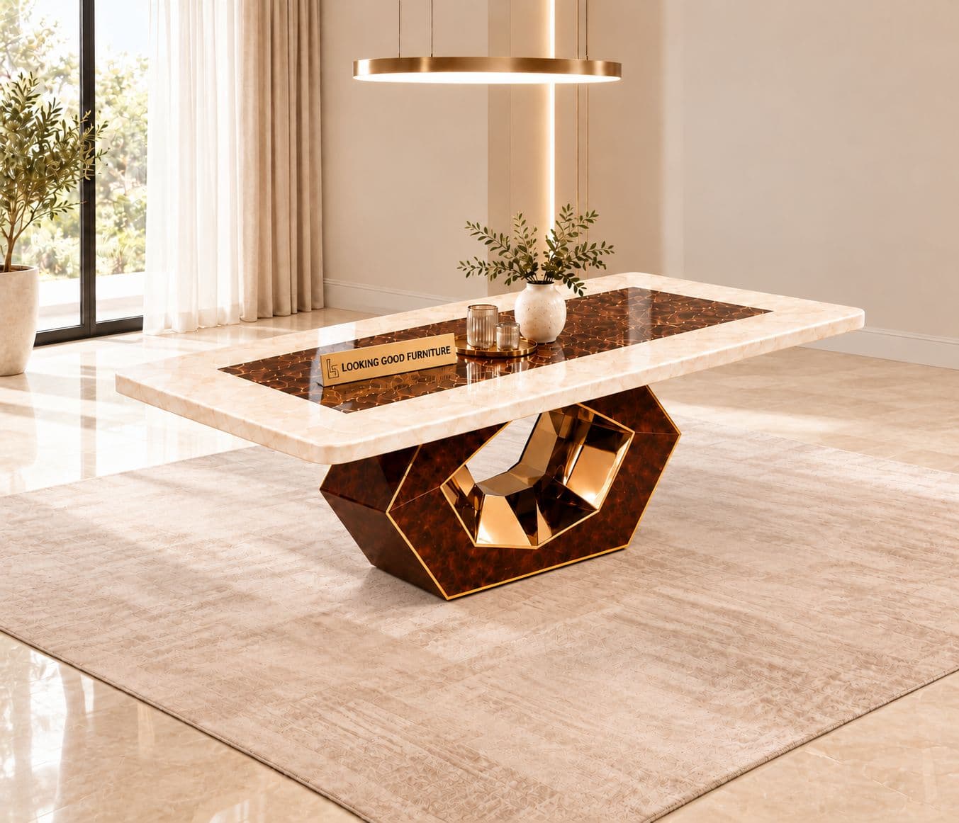 Image 15 for M12 Dining Full Set 1+6 Seater Marble Top With C11 Chairs And B13 Base (PKJ)