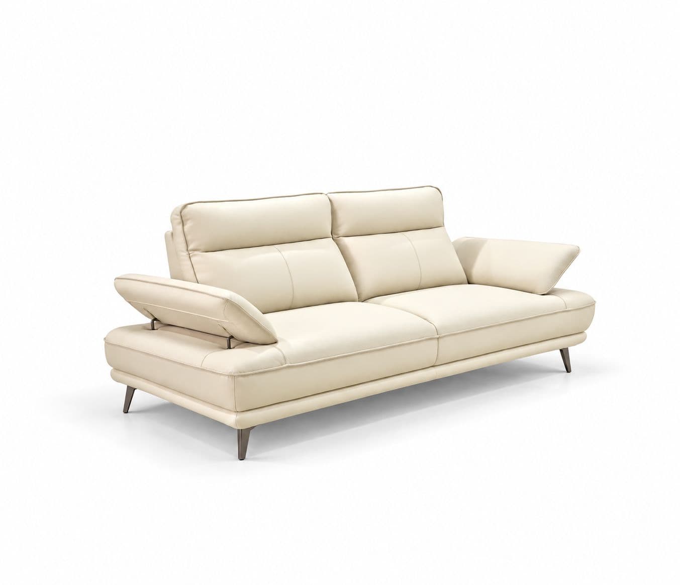Image 6 for ZM958 3 Seater Sofa Half Leather -3S-59124 Off White