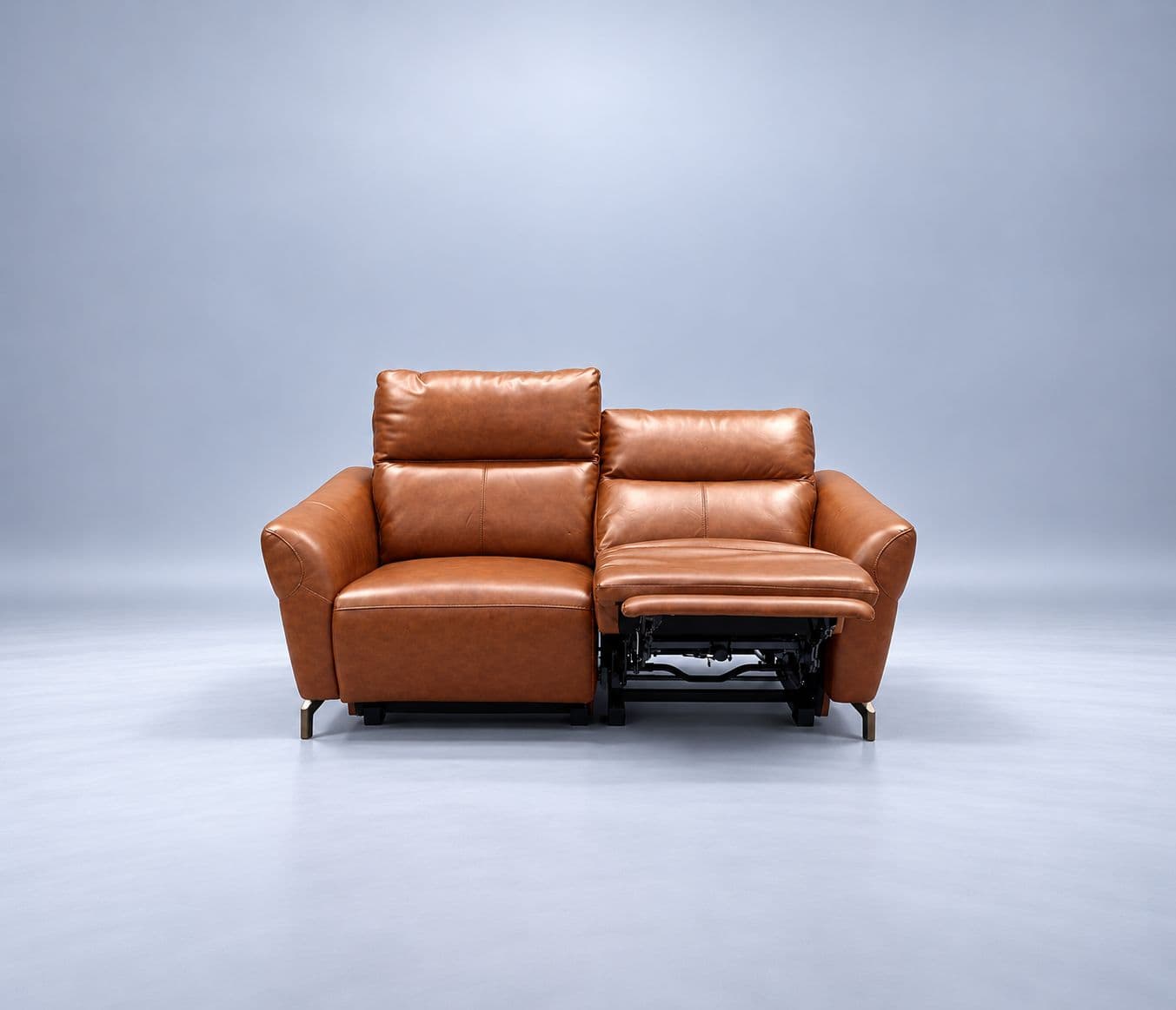 Image 4 for 3935-3S-E-B1125-65 Sofa Set Electrical Recliner 3 Seater Imported Brown Half Leather (WH)(CP)