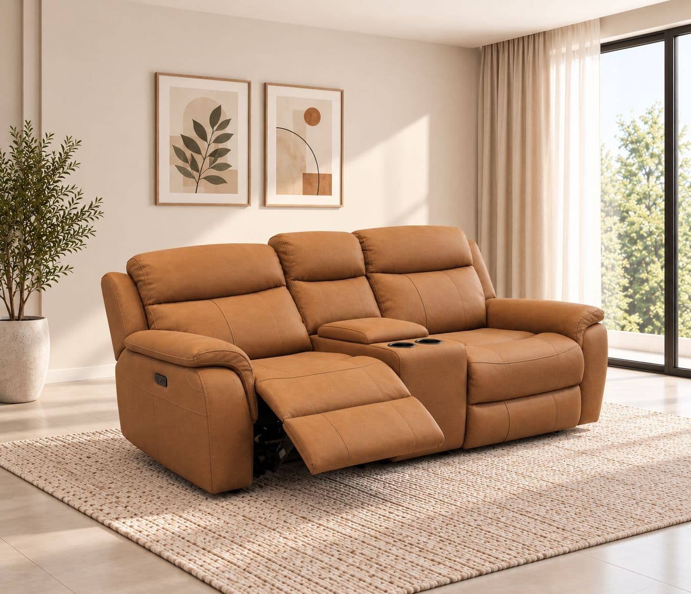 Image 1 for UXW9020M Single Seater Power Recliner Leather (WH)