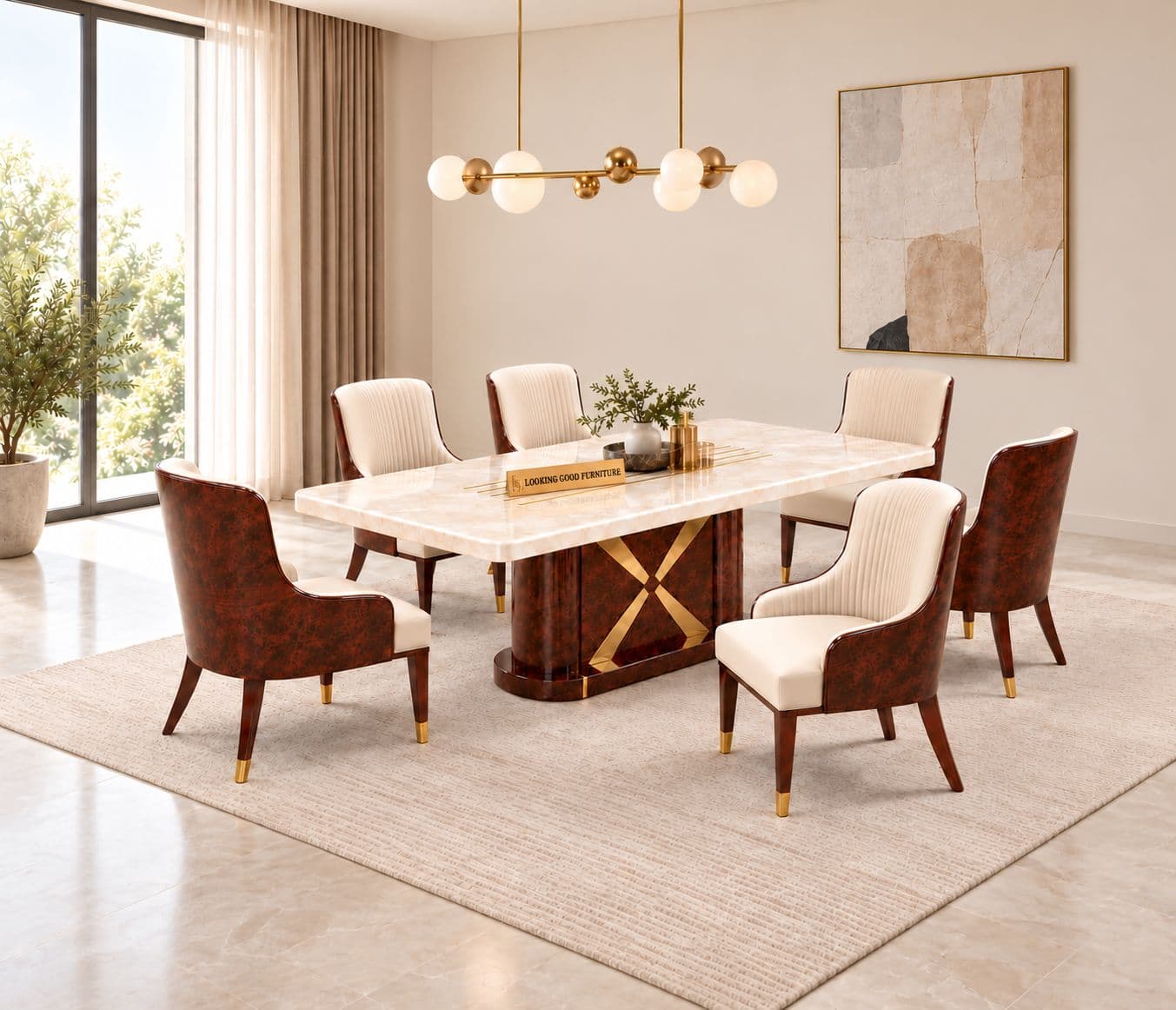 Image 1 for M13 C02 Dining Set 1+6 Seater