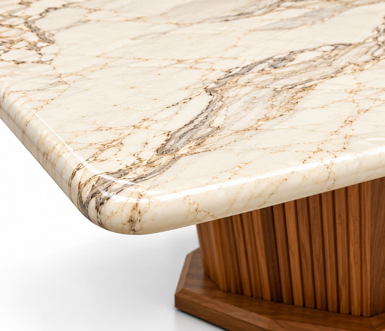 Image 11 for Dining Set 1+6 Seater With Vikas Marble 66x36 Top Ash Wood Base 40 / DC 369 / (WF)