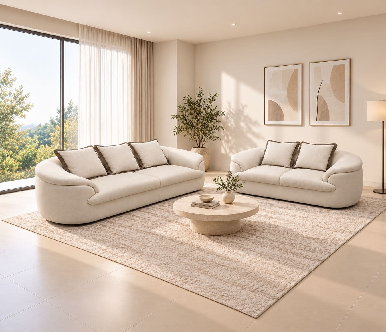 Image 3 for Elara Sofa 3+2 Seater With Boucle Fabric (BWD OTD)
