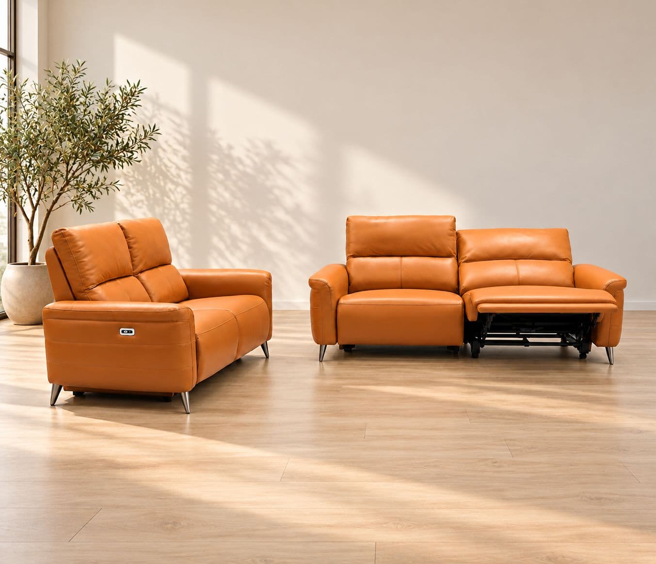 Image 1 for 3951 Sofa Set 3+2 Seater Electrical Recliner Body Touch Leather (CP)