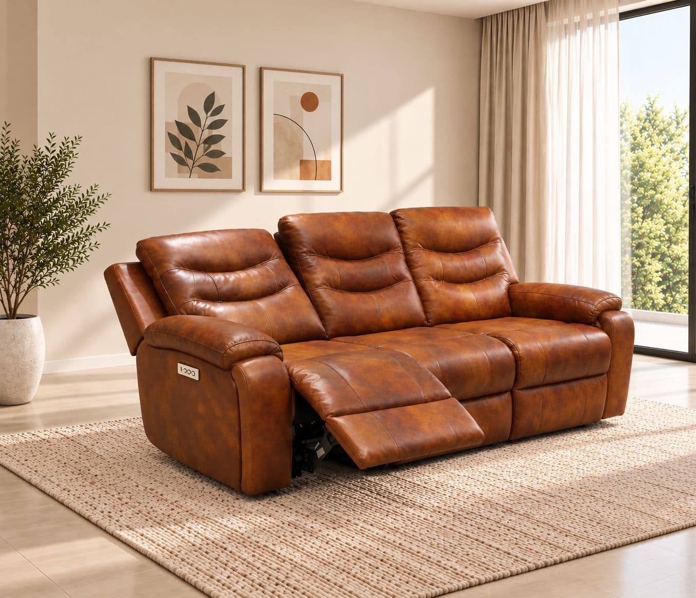 Image 1 for Manwah U70731HM 3+2+1 Power Recliner Leather