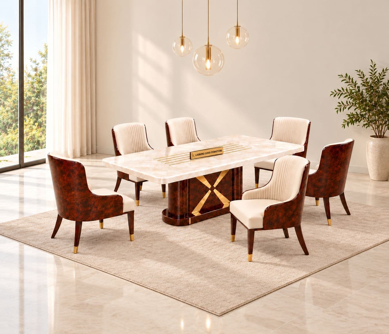 Image 2 for M13 C02 Dining Set 1+6 Seater