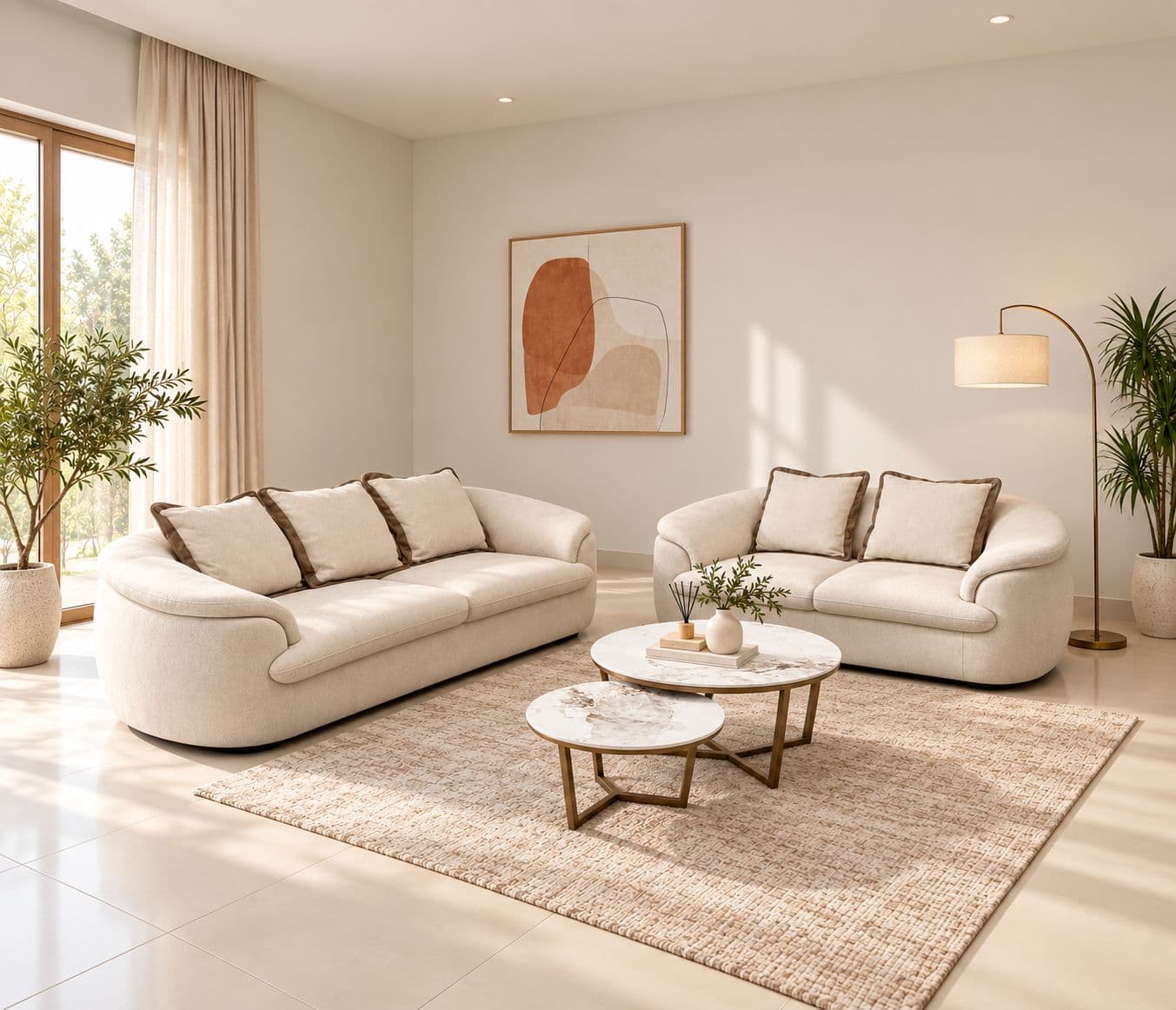 Image 1 for Elara Sofa 3+2 Seater With Boucle Fabric (BWD OTD)