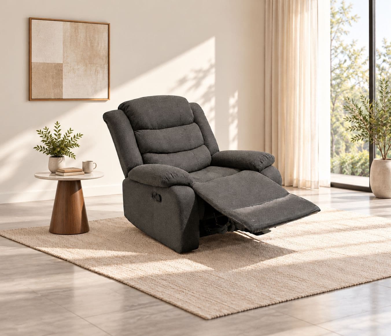 Image 1 for Illinois 9267 Single Manual Recliner Jute Fabric (HYD OTD)